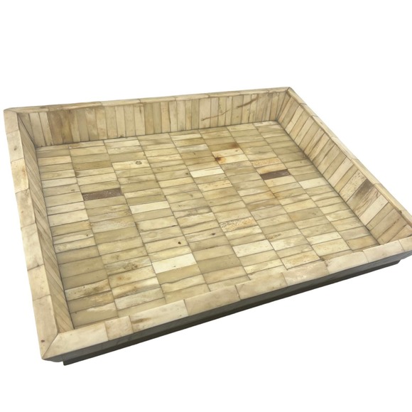 Pottery Barn Brown Bone Serving Display Tray EUC - Picture 3 of 11